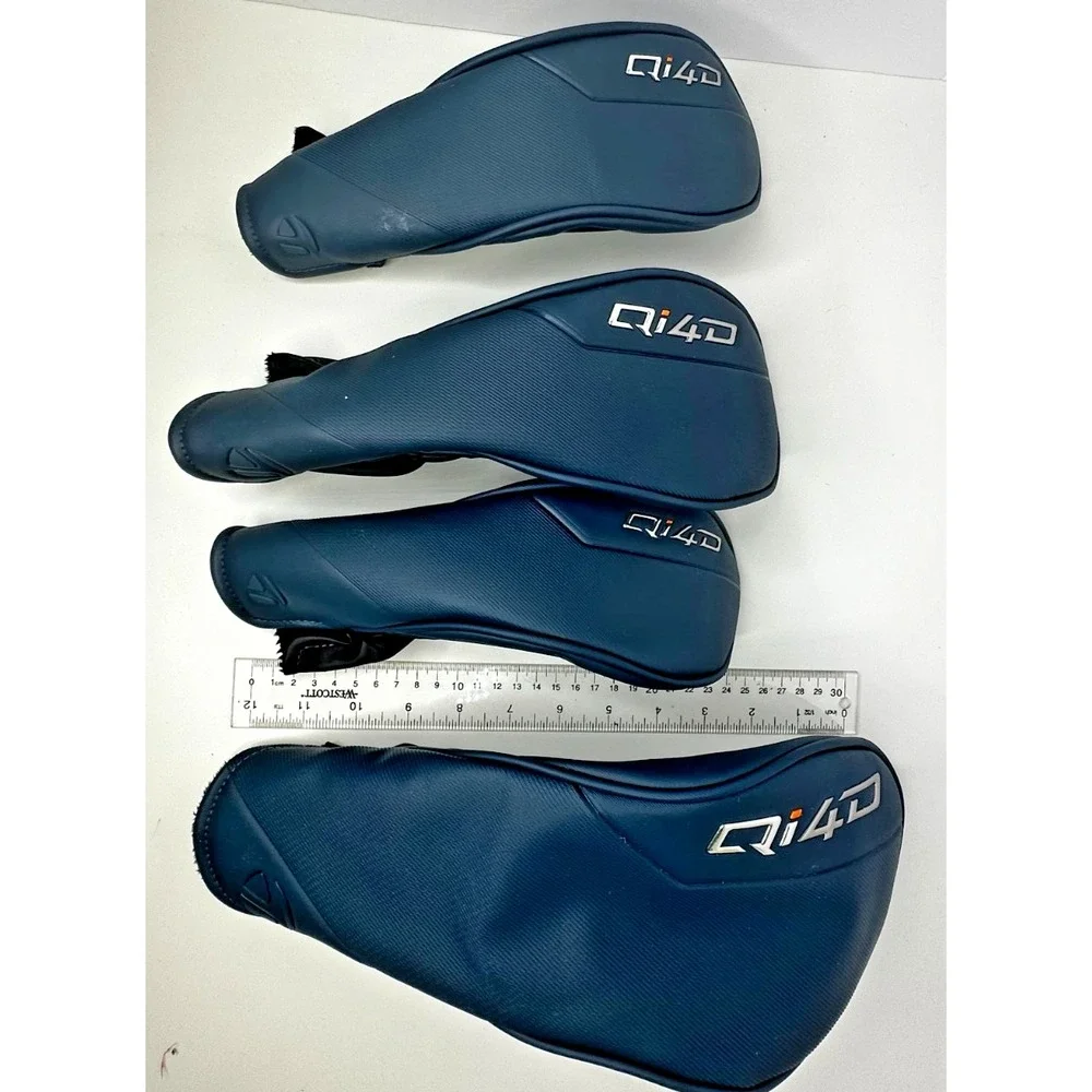 TaylorMade Qi4D Golf Headcovers Driver 3 4 Wood Set Blue Black NICE